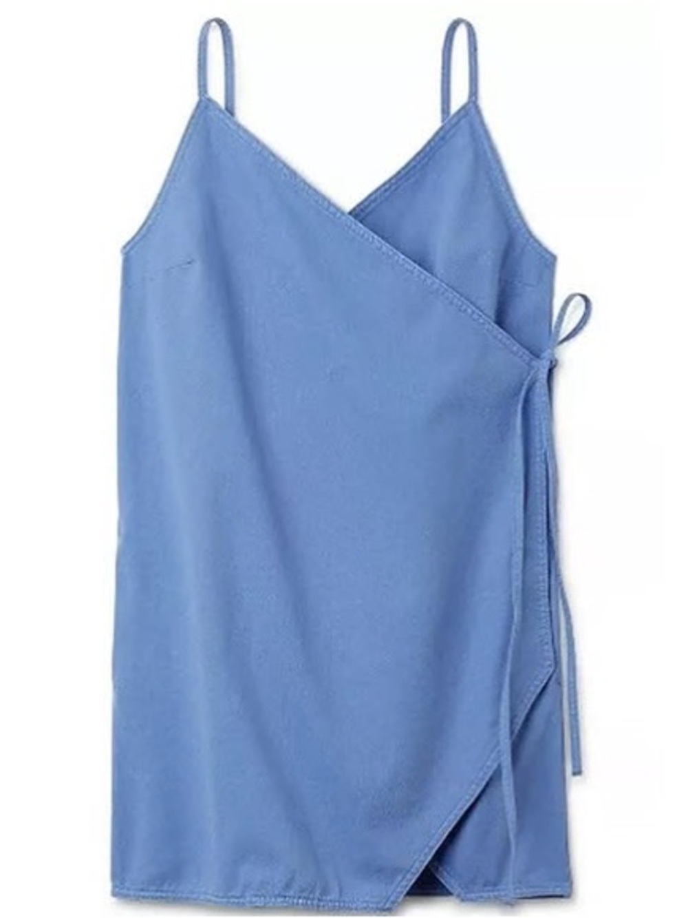Weekday Periwinkle Denim Mini Wrap Dress